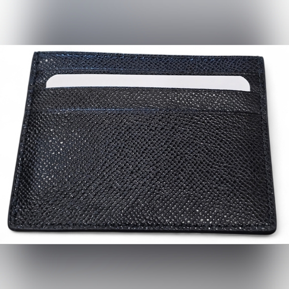 Furla Classic Credit Card Case Textured Leather In Black, New - Picture 4 of 8